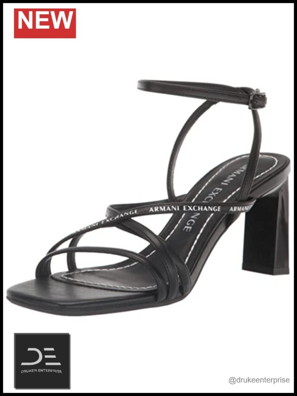 Strappy Heeled Sandals Womens Stiletto Open Toe Slingback Faux Leather